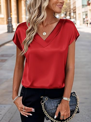 Haut pull-over décontracté pour femme, col en V, style business.