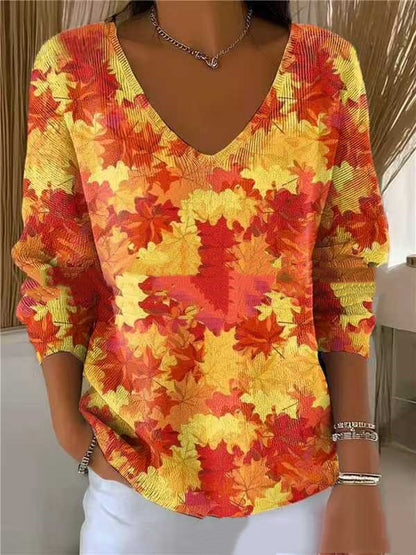 Haut décontracté à col en V pour femme, style mode.