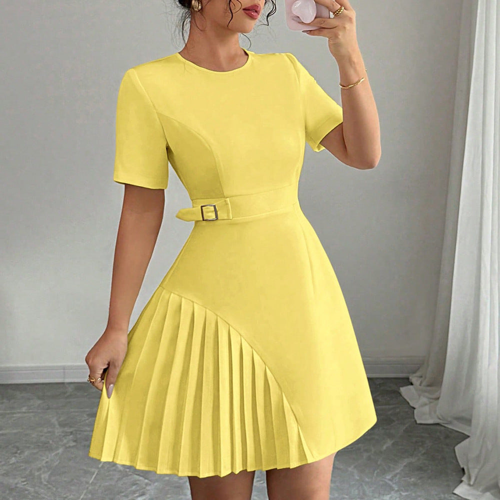 Robe courte pour femme, mode et élégante, à manches courtes