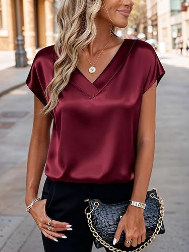 Haut pull-over décontracté pour femme, col en V, style business.