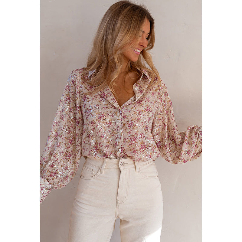 Chemise tendance pour femme à rangée unique de boutons multiples.