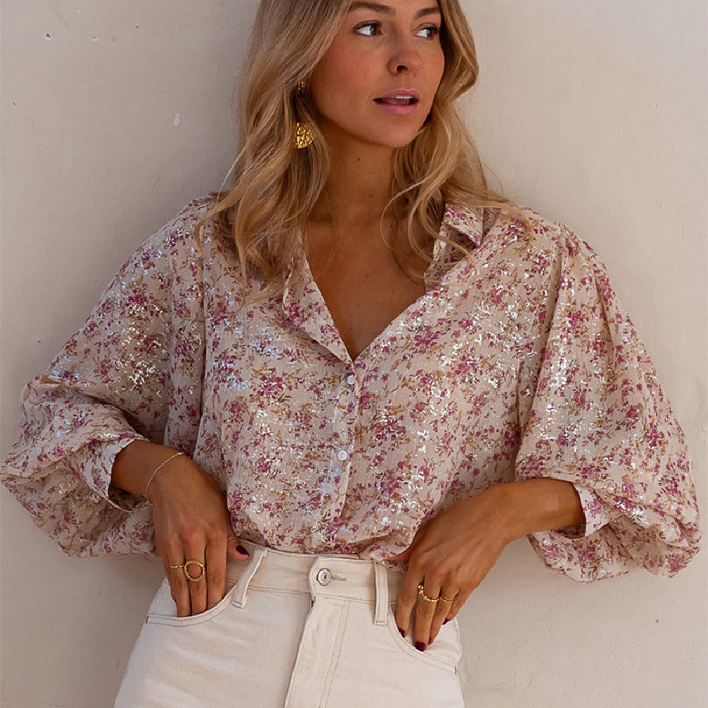 Chemise tendance pour femme à rangée unique de boutons multiples.