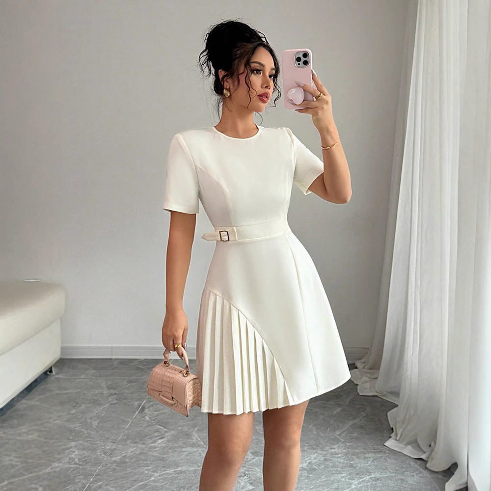 Robe courte pour femme, mode et élégante, à manches courtes